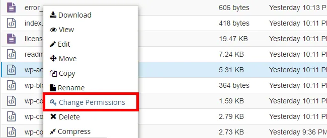 change file permission
