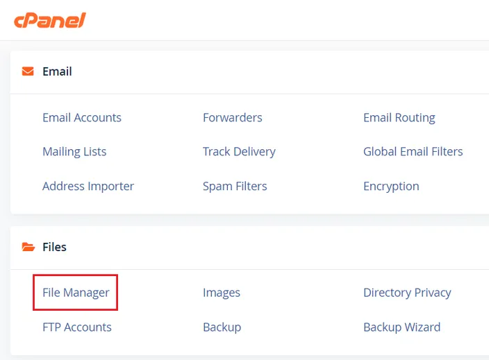 cPanel File Manager