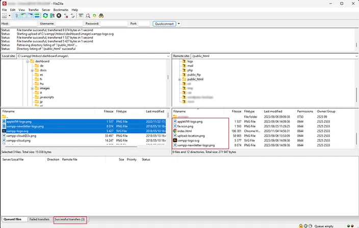 confirmation of file uploads