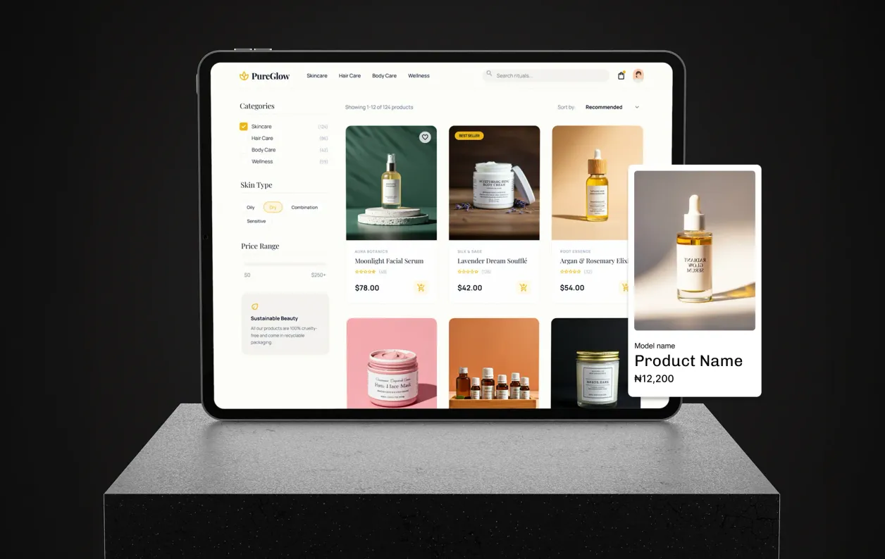 HostAfrica website builder for Health & Beauty Stores