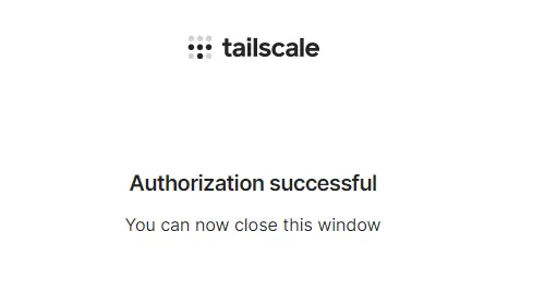 tailscale auth successful
