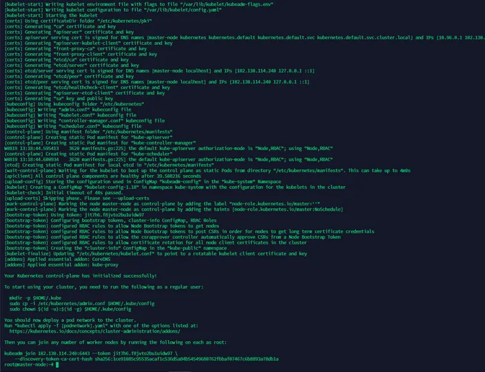 terminal output