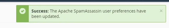 Success: The user preferences have been updated.