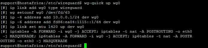 terminal output