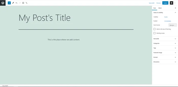 Create a title for your post, and enter content in the body.
