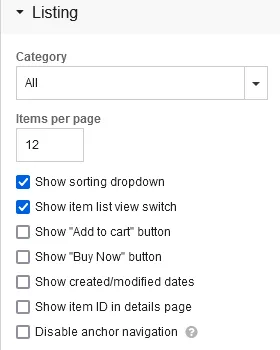 This window indicates how your products will be listed when viewed by a customer