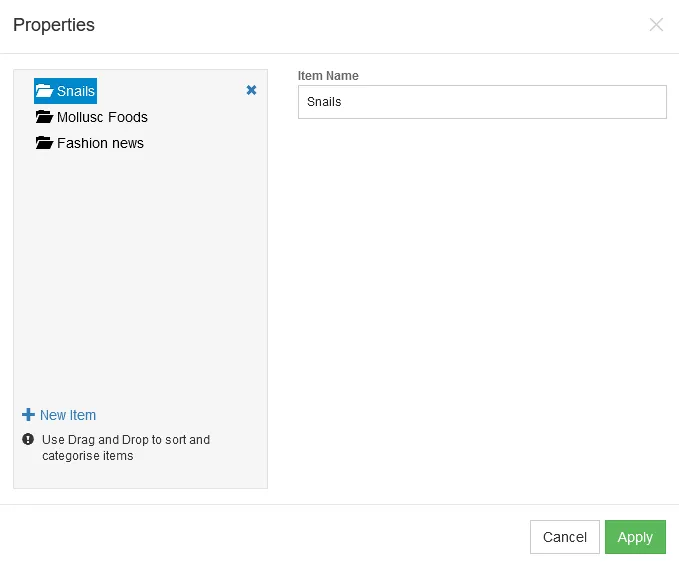 Editing categories for posts so they can be ordered and arranged in the blog element