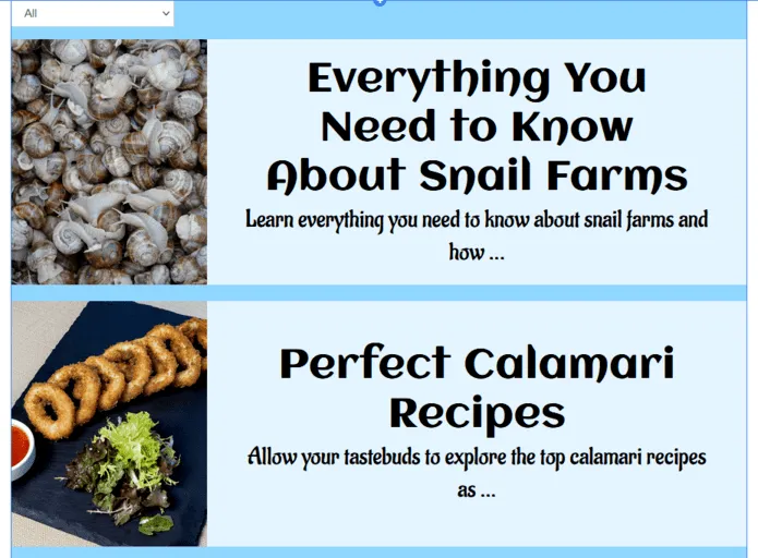 Our completed blog element after tinkering around and adding a few things