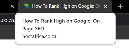 title tag How to rank high on Google: on-page SEO